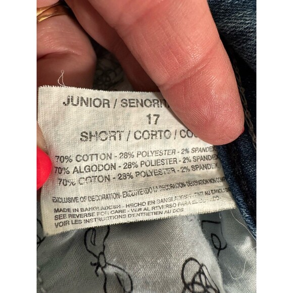 Lei Ashley Lowrise Boot Cut Jeans Sz 17 Junior Embroidered Pockets Western Short - Picture 7 of 8